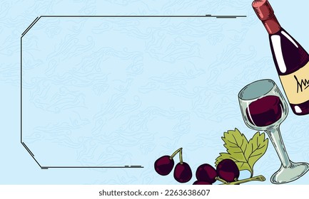 wine drink in poster with decoration