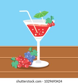 Wine Drink Summer Vector Illustration
