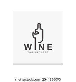 Wine drink Vintage logo label with glass or beer premium, bars, clubs, cafes, companies