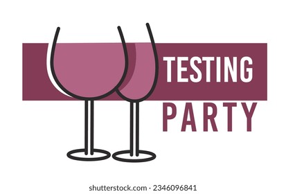 Wine drinking and degustation, tasting and trying new samples and tastes. Flavors and different notes, glasses with alcoholic beverages, drinks served in restaurant or cafe. Vector in flat style