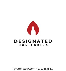 wine drop logo design vector illustration on white background