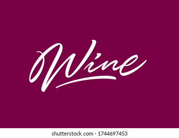 "Wine" elegant custom script lettering
