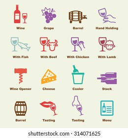 wine elements, vector infographic icons