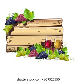 Wine empty frame. Vector illustration.