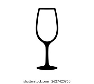 Wein leeres Glas für die Verkostung Symbol. Getränke-Menü mit Alkohol. Glas trinken Champagner Vektordesign und Illustration.