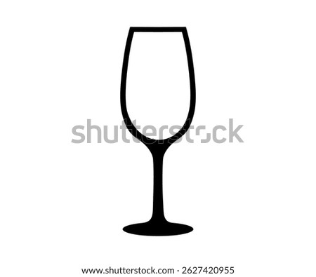 Wine empty glass for tasting icon. Alcohol and cocktail drink menu. Glass drink champagne vector design and illustration.