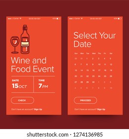 Wine Event App Design for Smart Phones