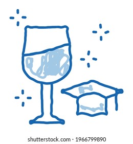 wine expert taster sketch icon vector. Hand drawn blue doodle line art wine expert taster sign. isolated symbol illustration