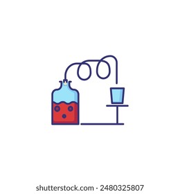 Wine fermentation line icon. Winery, equipment, experiment. Winemaking process concept. Vector illustration can be used for topics like chemistry, science, education