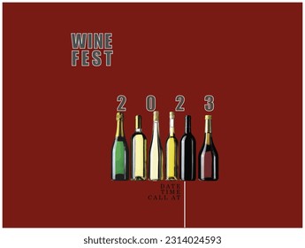 Afiche vectorial del festival de vino Vector Ilustración formato vectorial