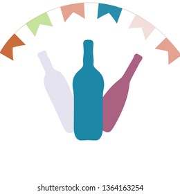 Wine festival. Beaujolais nouveau. Hand drawing. Illustration for cards, labels and invitations.