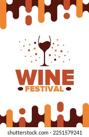 Wine Festival. For wine lovers. Wine tasting. Event for professionals in the wine industry. Winery, restaurants and bars. Trainings and master class for sommelier. Wineglass. Vector illustration