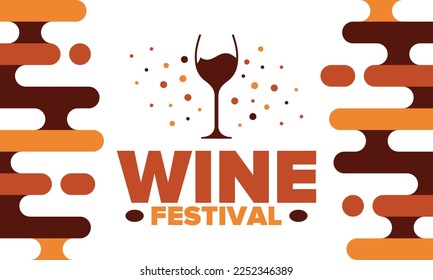 Wine Festival. For wine lovers. Wine tasting. Event for professionals in the wine industry. Winery, restaurants and bars. Trainings and master class for sommelier. Wineglass. Vector illustration