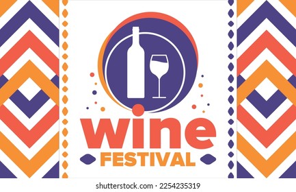 Wine Festival. For wine lovers. Wine tasting. Event for professionals in the wine industry. Winery, restaurants and bars. Trainings and master class for sommelier. Wineglass. Vector illustration