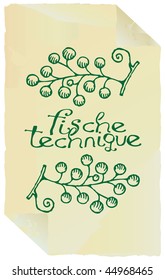 wine fische technique label green