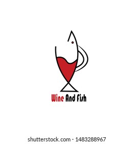 Wine and fish logo design