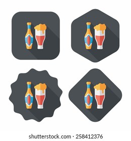 wine flat icon with long shadow,eps10