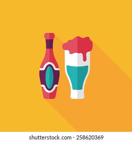 wine flat icon with long shadow,eps10