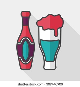 wine flat icon with long shadow,eps10