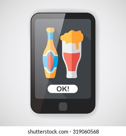 wine flat icon with long shadow,eps10