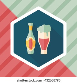 wine flat icon with long shadow,eps10
