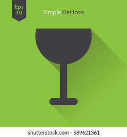 Wine Flat Icon. Simple Sign Of Alcoholic Drink. Vector Illustrated Symbol