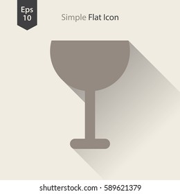 Wine Flat Icon. Simple Sign Of Alcoholic Drink. Vector Illustrated Symbol