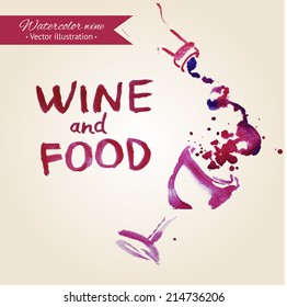 Wine Food Background Hand Drawn Illustration Stock Vector (Royalty Free ...