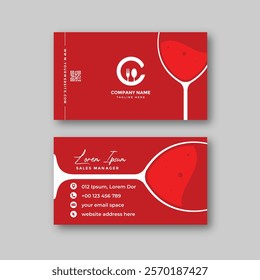 Wine food and beverage business card design template