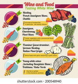 Wine and Food. Infographic design. Vector illustration