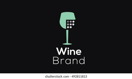 Wine and food vector logo template. Winery brand. Wine culture icon (sign, symbol, emblem)