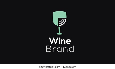 Wine and food vector logo template