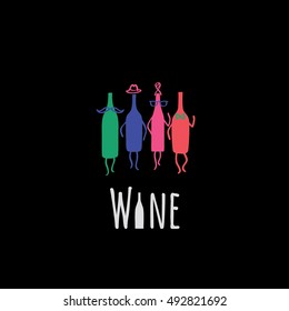 Wine and food vector logo template
