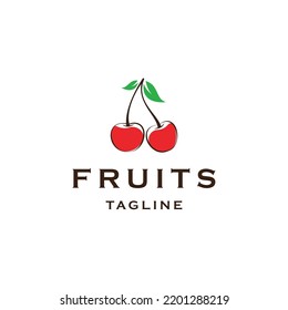 Wine fruit logo icon design template flat vector