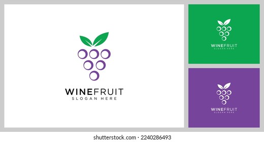 wine fruit logo vector design nature
