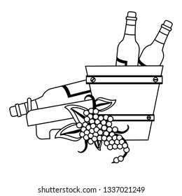 Wine and gastronomy concept black and white