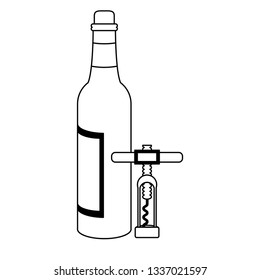 Wine and gastronomy concept black and white