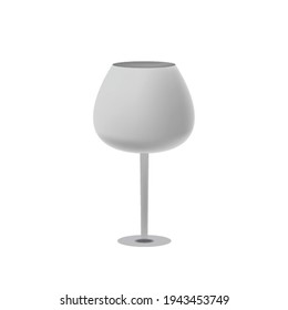 wine glass 3d rendering isolated