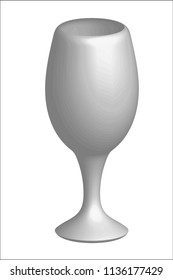 wine glass 3d vector.