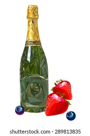 wine glass alcohol bottle drink vector illustration