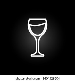 Wine glass, alcohol glass, drink  neon icon. Elements of kitchen utencils set. Simple icon for websites, web design, mobile app, info graphics