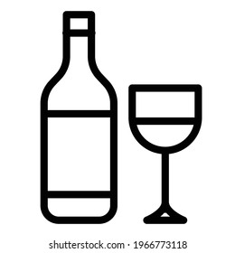 wine glass alcohol single isolated icon with outline style