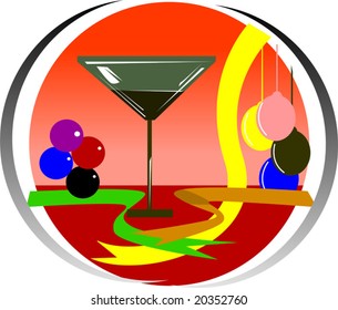 wine glass and balloons	