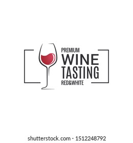 wine glass banner design on white background