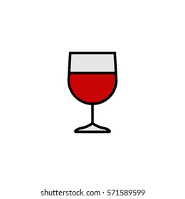 Wine glass, bar flat line icon