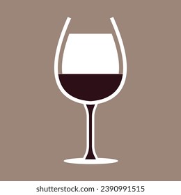 wine glass beverage isolated object concept design icon flat vector illlustration