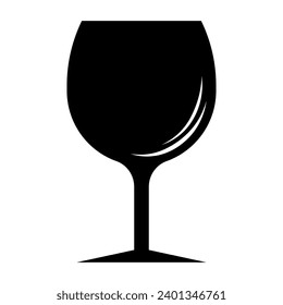 Wine glass black icon on white background