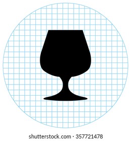 Wine glass -  black vector icon