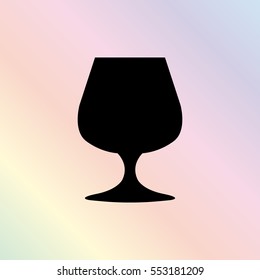 Wine glass  - black vector icon