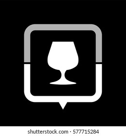 Wine glass  - black vector icon